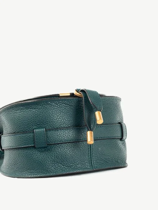 Chloe Marcie Small Steel Blue Grained Leather Crossbody - Picture 5 of 12